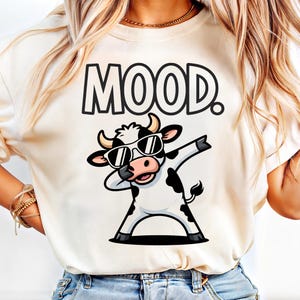 Humör Ko Dab Tecknad Farm Stil Rolig Uttryck Karaktär Grafisk Humor Illustration Boskapstema PNG Design Konstverk