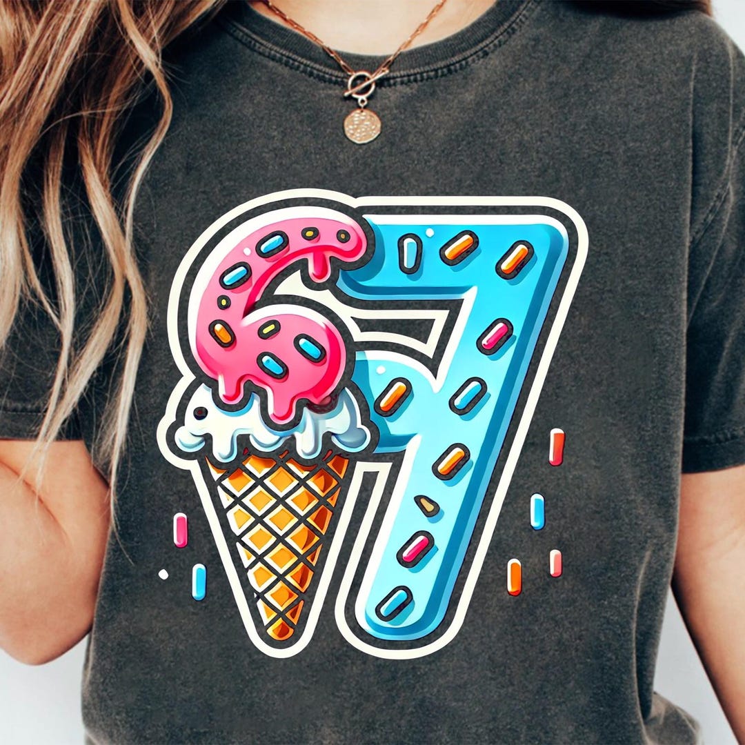 67 Dessert Cone Digital Download | Sprinkles Number Illustration PNG ...