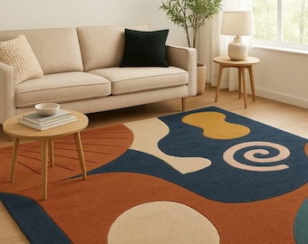 Modern Abstract Area Rug, Hand Tufted Carpet