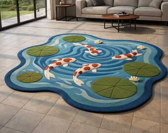 Mid Century Modern Retro Rug – Geometric Arc Area Rug | Plush Thick Pile Carpet Teppich.