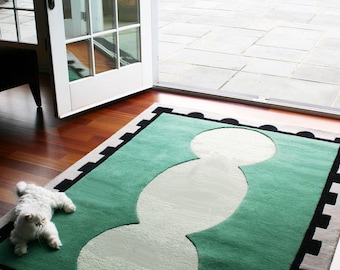 Modern Hand Tufted Green Abstract rugs