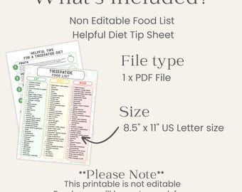 tirzepatide food list Tirzepatide Food List Printable, Mounjaro Zepbound Meal Planning, Eat Limit  Avoid Chart, Tirzepatide Diet Guide, Beginner Nutrition PDF