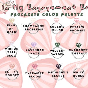 In My Engagement Era Procreate Palette | 12 Swiftie-Inspired Pastel & Champagne Swatches | Romantic Bridal Digital Download