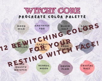 Witchy Core Procreate Palette: 12 Magical Colors (Instant Download)