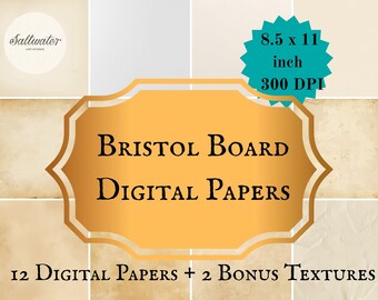 Bristol Board Digital Paper Textures: Procreate, Tattoo Stencils (JPG, PDF, PNG)
