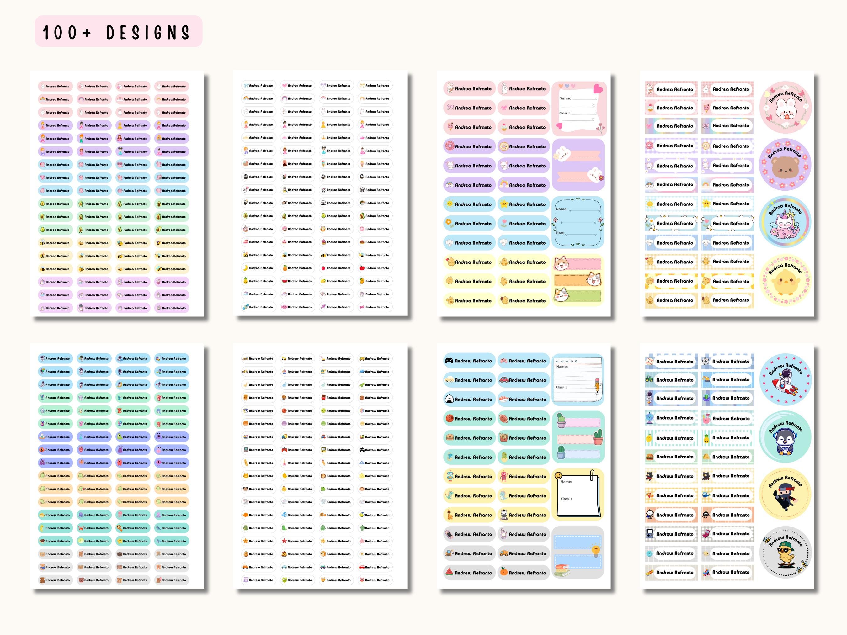 Editable Name Sticker Bundle for Kids | A4 Canva Sheets |pastel ...