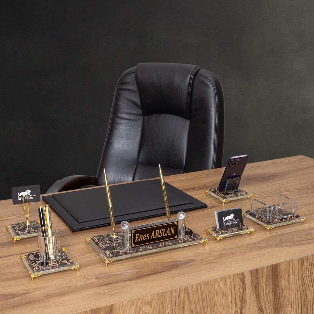 Prestige: Personalized Crystal Desk Set | Luxury Executive Gift ...
