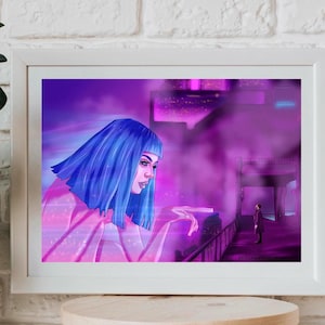 Blade Runner 2049 Art Print | Cyberpunk Poster Illustration | Sci-Fi Wall Art | Ryan Gosling Fan Art | Futuristic Movie Decor