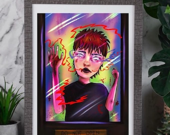 Sci-Fi Horror Wall Art | Possessed Entity Behind Glass Decor