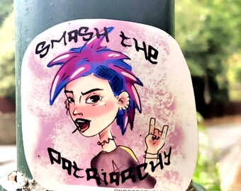 Smash the Patriarchy Vinyl Sticker | Feminist Punk Art Decal
