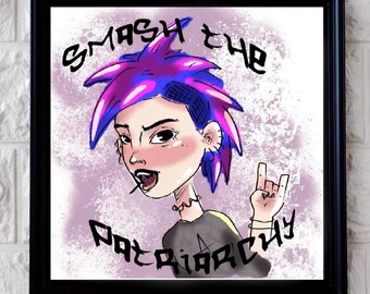 Smash The Patriarchy Wall Art | Bold Feminist Punk Decor