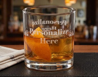 Spersonalizowana grawerowana szklanka do whisky, 10,5 uncji | Grawerunek imienia i monogramu
