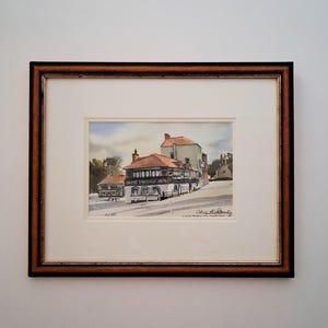 Vintage Martin Goode Signed Limited Edition Print 154/850 Olde Priory Inn Holywood Northern Ireland - Framed.
