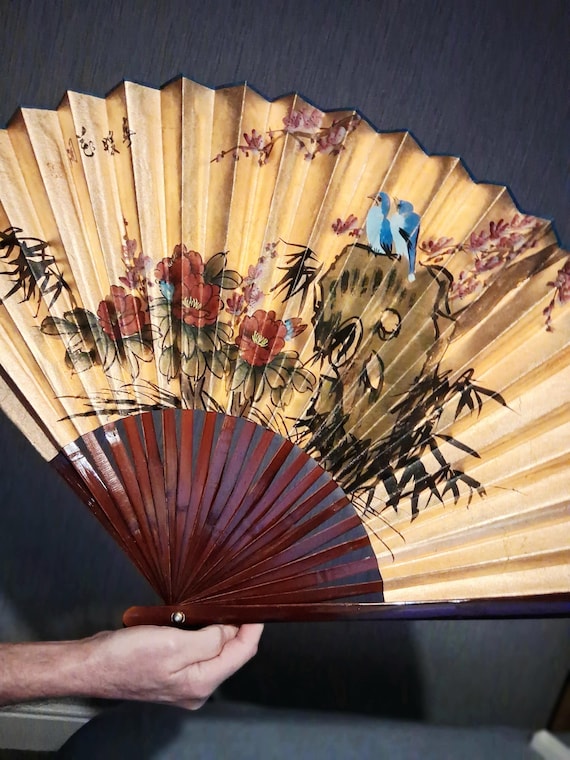 Rare Vintage Chinese Painting Fan- Fujian Provincial Arts and Crafts,Origional Box