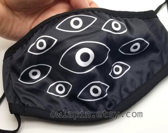 Eye Cluster Spooky Pattern Creepy Dust Face Mask with Filter Pocket