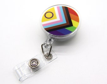 Pride Flag Retractable Badge Reel