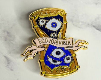 Scopophobia Hourglass Enamel Pin