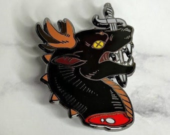 Slain Dragon Head Enamel Pin