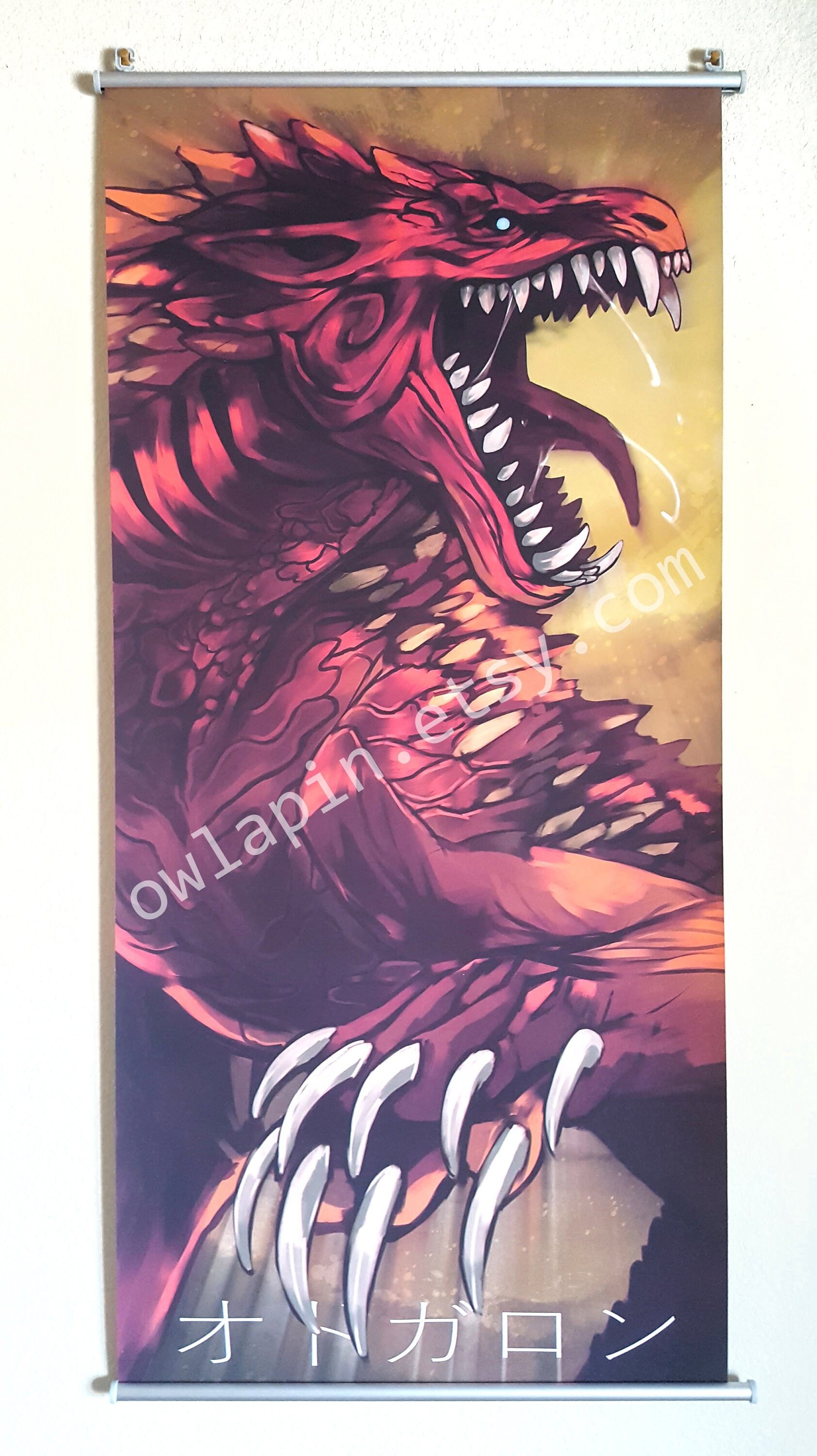Odogaron Monster Hunter World Wall Scroll Art Print Etsy