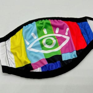 Mascarilla antipolvo arcoíris con diseño de prueba de visión de fallos y bolsillo para filtro