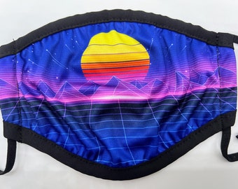 Retro 80's Vaporwave Dust Cloth Face Mask