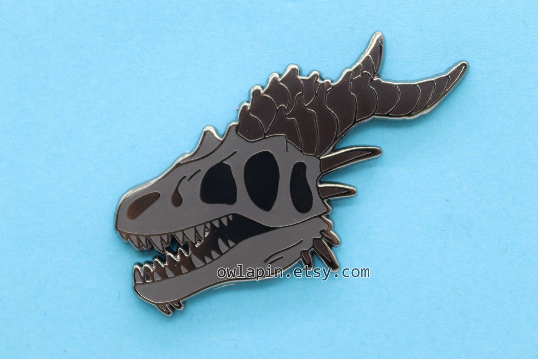 Dragon Skull Enamel Pin - Etsy