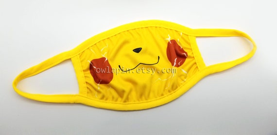 Pikachu Pokemon Cute Dust Cloth Face Mask With Filter Pocket Etsy