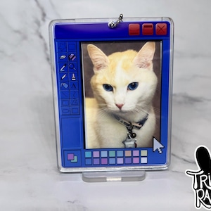 Computer Window MS Paint Photo Card Holder Keychain Standee