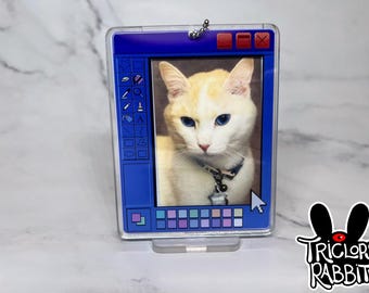 Computer Window MS Paint Photo Card Holder Keychain Standee