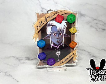 D&D DnD Dice Photo Card Holder Keychain Standee