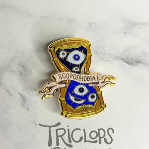 Scopophobia Hourglass Enamel Pin