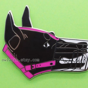 Muzzled Dog Enamel Pin