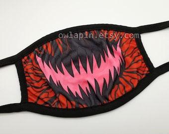 Red Monster Carnage Dust Face Mask With Filter Pocket