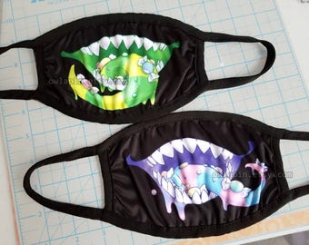 Candy Monster Creepy Cute Dust Face Mask With Filter Pocket