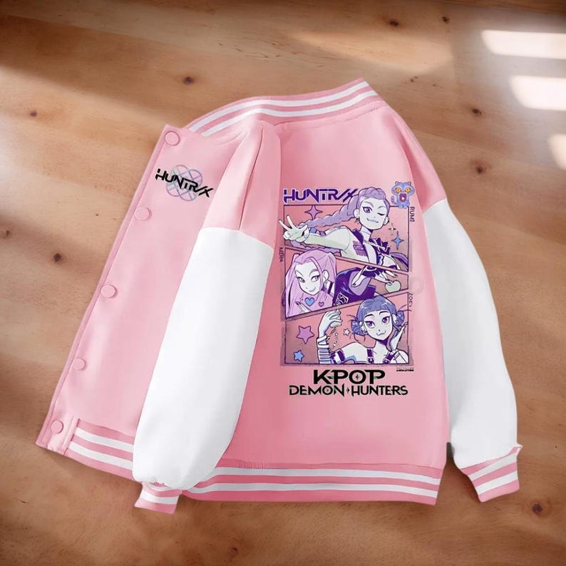 YiJee Huntrix KPOP Jacke Kinder - Anime Streetwear Mit Stehkragen