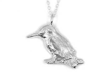 Sterling Silver Kingfisher Pendant Silver Bird Necklace Birthday Gift Nature Lover