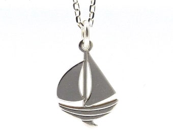 Sterling Silver Boat Necklace, Marine Necklace, Boat Necklace, Sailing Jewellery, Boat Charm Necklace, The Strandline, Ready to Ship
