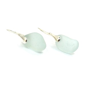 Sea Glass Earrings Sterling Silver Earrings Blue Sea Glass Gift for Mom Birthday Gift Drop Earrings Seaglass Earrings The Strandline e370