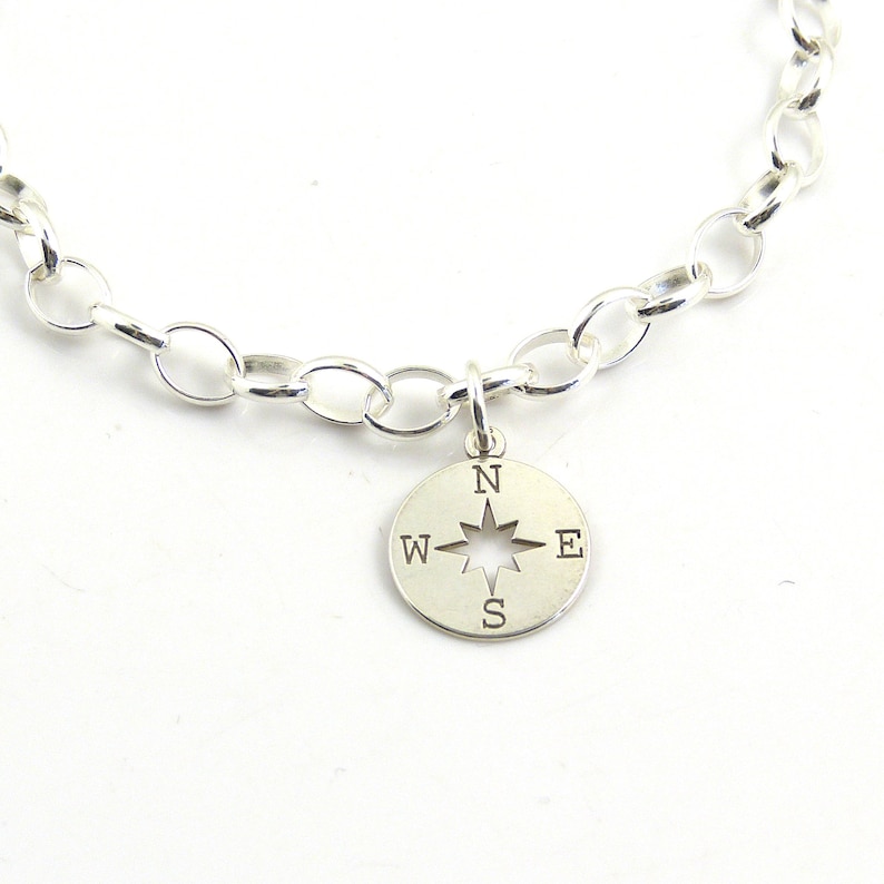 Sterling Silver Compass Bracelet Nautical Jewellery the Etsy