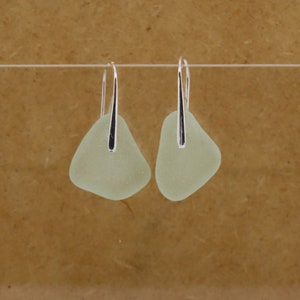 Light Teal Blue Sea Glass Sterling Silver Earrings e347 image 2