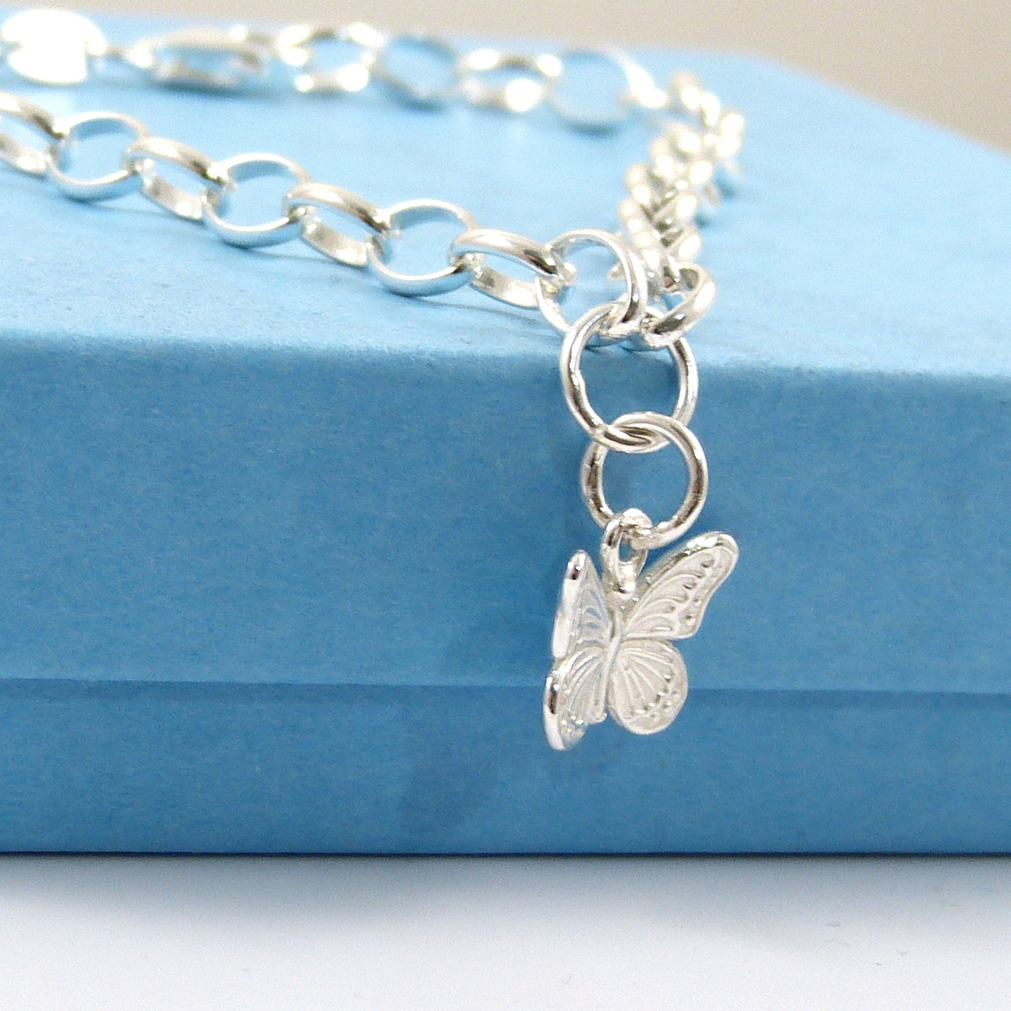 Sterling Silver Butterfly Bracelet Etsy