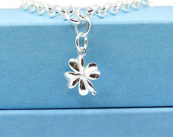 Sterling Silver Four Leaf Clover Bracelet, Charm Bracelet, Delicate Silver Bracelet, Northumberland Coast, The Strandline