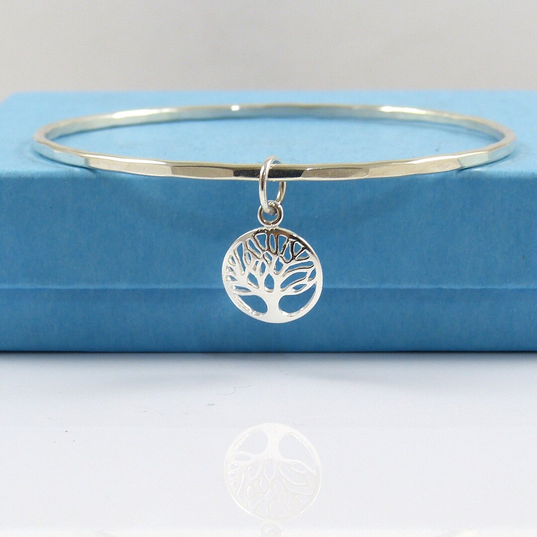 Silver Tree of Life Bangle, Tree of Life Bracelet Bangle, SS Bangle ...