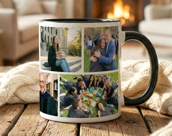 Personalized Photo Collage Mug, Custom Coffee Cup with Multiple Photos, Back-to-School/Graduation Commemorative Gift