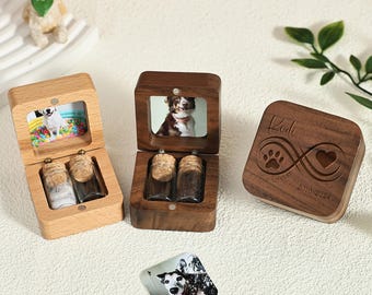 Engraved Pet Memorial Box, Personalized Wooden Keepsake for Dog & Cat Fur or Ashes, Pet Loss Gift, Pet Sympathy Memory Box, Loving Tribute