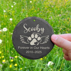 Personalized Pet Loss Garden Stone,Custom Engraved Dog or Cat Memorial Sign,Pet Grave Marker with Stake for Outdoor Display,Memorial Tribute
