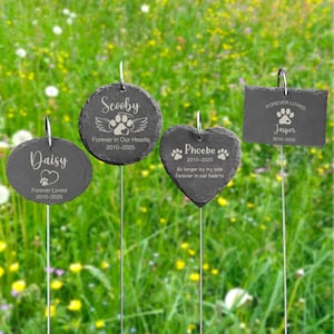 Custom Pet Memorial Garden Sign,Dog or Cat Tribute c,Pet Loss Gift with Hanging Rod,Outdoor Grave Plaque,Personalized Pet Tribute Marker
