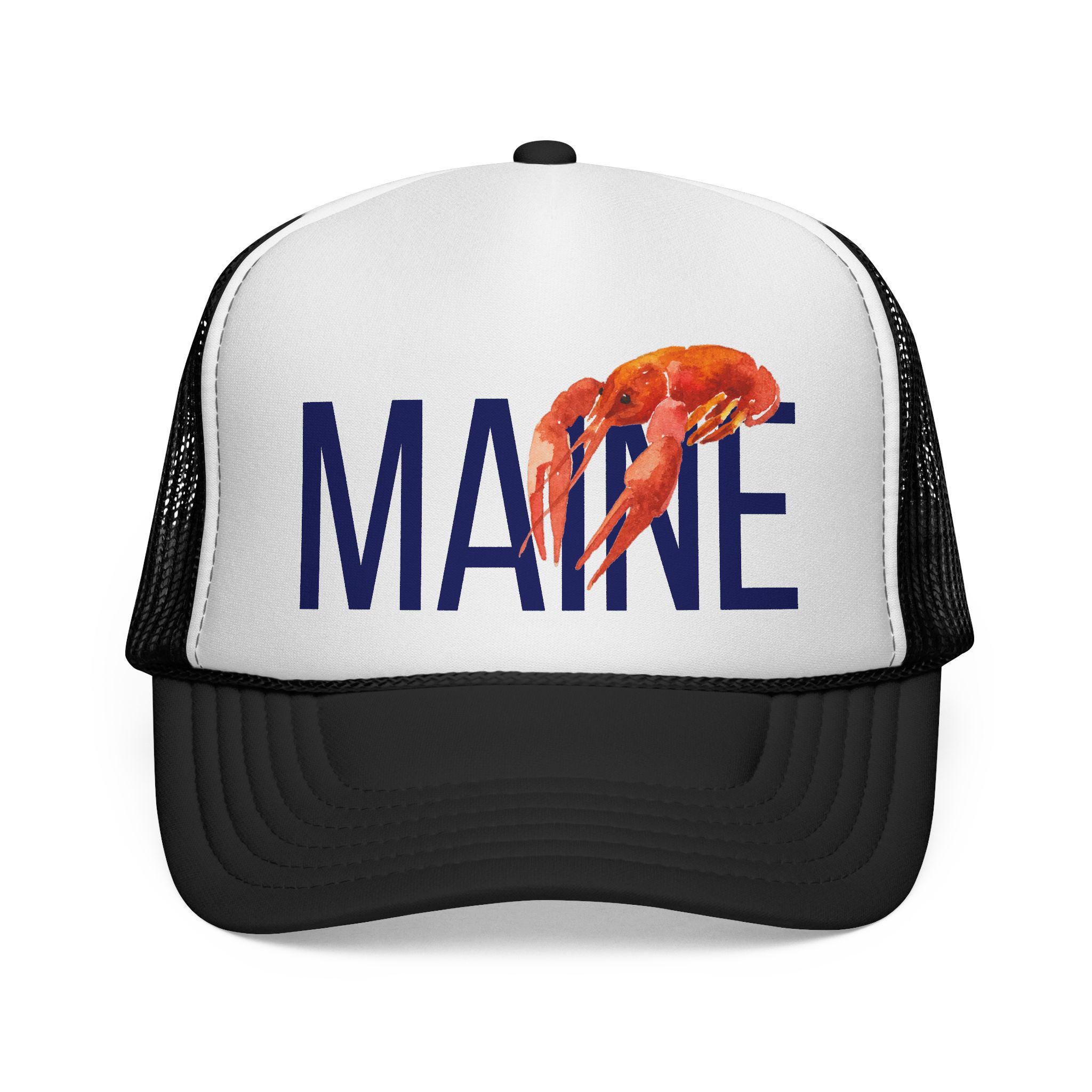 NEW!mupcycled Trucker Heart & Lobster Design Maine Lobster Trucker Hat Watercolor Design Portland Maine  main image 3