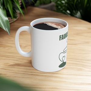 Modern Minimalist Ceramic Coffee Mug - FAUGET Design, Gift for Coffee Lovers, Home Decor, Unique Drinkware, Office Mug