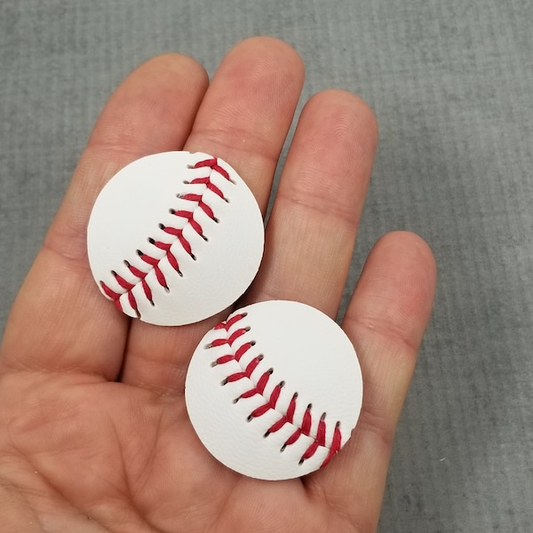 Real Baseball Rounds, Small Circles Cut from REAL Baseballs, Baseballs for Earring Making, DIY Earring Supplies, Synthetic Leather